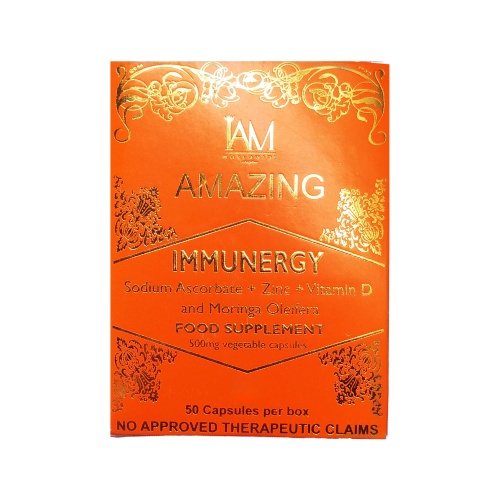 IAM Worldwide Immunergy Supplement - Vitamin C, Zinc, Vitamin D, Moringa Oleifera (50 Capsules)