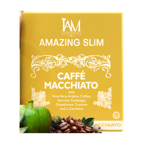 IAM Worldwide Cafe Macchiato - Low-Calorie, High-Energy Coffee (10 Sachets)
